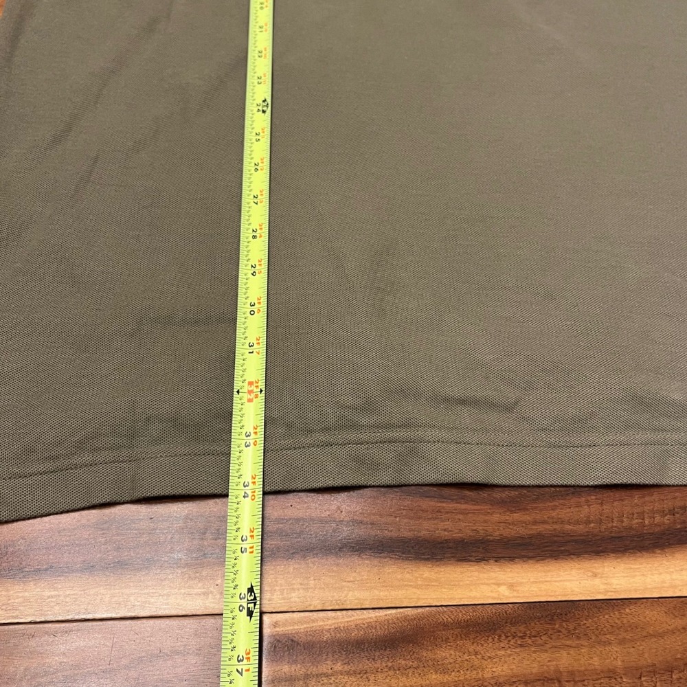 Cabelas Polo Shirt Mens XL Tall Olive Green Camo Sleeve Hunting Outdoor Pique - Picture 7 of 8